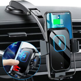 車載 ワイヤレス充電器 車載ホルダー スマホホルダー エアコン吹き出し口&吸盤式兼用 自動車 スマホ