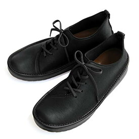 [やさしい靴工房 Belle&Sofa] 特許取得製法で素足感覚 ナチュラルスニーカー コンフォートシューズ 紐靴 柔らかい国産素材 日本製 21.0〜25.5cm TENIS (25.0cm, ブラック)