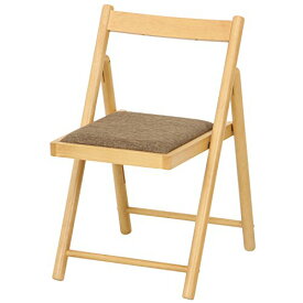 不二貿易 折りたたみチェア 椅子 幅43×奥行53×高さ70cm ナチュラル 木製 コンパクト ミラン 10881
