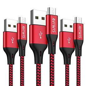 マイクロ USB ケーブル AVIWIS Micro USB ケーブル【2M/3本セット】マイクロ USB 急速充電ケーブル 高速データ転送 Android充電ケーブル アンドロイド充電コード ps4コントローラー、Xperia、Galaxy、Nexus、AQUOS、ASUS、Kindle、Xbox、Echo Dot、Android 多機種スマホ対応