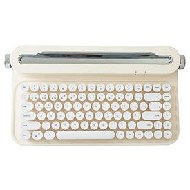 YUNZII ACTTO B305 タイプライターキーボード mac ワイヤレス レトロなブルートゥースキーボード Bluetooth コンパクト 無線 キーボード 86キー テンキーレス 誕生日 ギフト 日本語説明書付き（B305、バターアイボリー ）