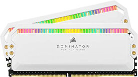Corsair Dominator プラチナ RGB DDR4 32GB (2x16GB) 3600MHz C18 デスクトップメモリ (12 ウルトラブライト CAPELLIX RGB LED、特許取得済 CORSAIR DHX クーリング、ワイド互換性、Intel XMP 2.0) ホワイト