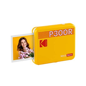 コダック KODAK Mini 3 Retro 4PASSポータブルフォトプリンター(7.6cmx7.6cm)+8枚,イエロー