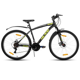 【★送料無料★】HILAND 26インチ マウンテンバイク シマノ18段変速 ディスクブレーキ フロントサスペンション 泥除け グリップシフト MTB自転車 段差 ハードテール ユニセックス 通勤 通学