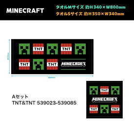 【メール便対応】Minecraft/タオルM&Sサイズ2枚セット/フェイス＆ウォッシュタオル/マインクラフト/送料無料