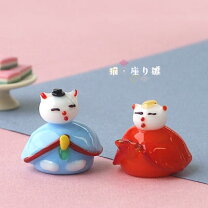 楽天市場】ガラス細工 ミニチュアお雛様の通販