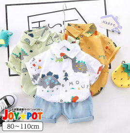 ベビー服 子供服 上下セット 男の子 女の子 80 90 100 110 120 1歳 2歳 3歳 セットアップ 夏服 シャツ 半袖 恐竜 夏 パンツ