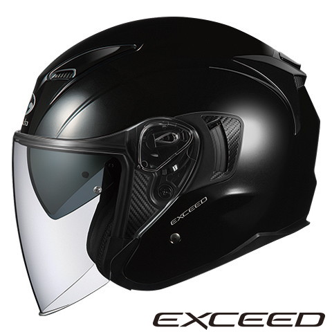 【L（59-60cm）サイズ】  OGKカブト EXCEED 【ブラックメタリック Lサイズ】 エクシード ジェットヘルメット