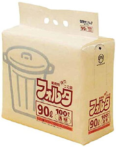 日本サニパック ゴミ袋 環境フォルタ 90L 透明 100枚入(F-9C)