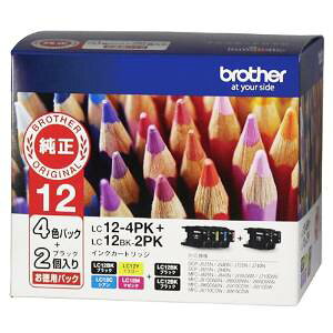 BROTHER �u���U�[ LC12 4�F�p�b�N+�u���b�N2�� �����p6�p�b�N(LC12-4PK+LC12BK-2PK)