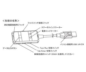 アズワン デジタルノギス用データ転送ケーブル DA2104-484-11