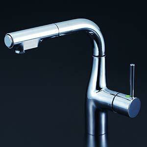 KVK シングルレバー式シャワー付混合栓(eレバー)200mmパイプ付 KM6101R2EC