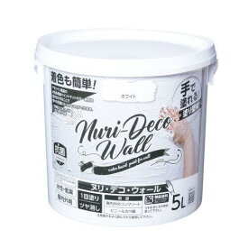 アサヒペン(Asahipen) アサヒペン 手で塗れる塗り壁材 Nuri-Deco-Wall ツヤ消し 5L ホワイト