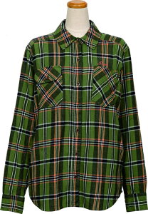 ロッソスタイルラボ(Rosso StyleLab) ROJ1000 プロテクションフランネルシャツ GREEN S 品番:ROJ1000/GR/S