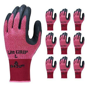 ショーワグローブ(Showaglove) ショーワ 天然ゴム背抜き手袋 まとめ買い NO341 ライトグリップ 10双入 Sサイズ レッド (NO341SR10P 3308)