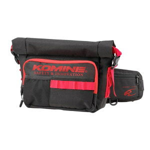 R~l(Komine) SA-243 WATERPROOF WAIST BAG 5L R~l.BK/RD 09-243 KOMINEubNbh TCY:t[