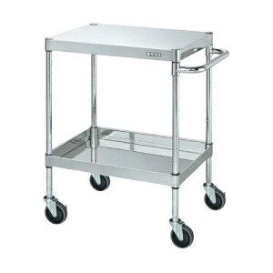 サカエ ステンレスCSパールワゴン H800mm 棚板2段 スチール CSP4-6482SE (2230781)