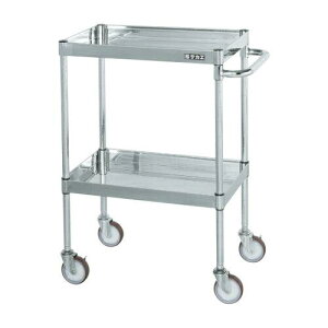 サカエ ステンレスCSパールワゴン H880mm 棚板2段 スチール CSP3-6082NU (2230800)