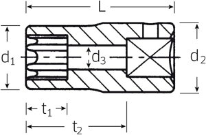 STAHLWILLE(�X�^�r���[) 40TX-E4 (1/4SQ)�w�N�X���[�u�\�P�b�g (01270004)