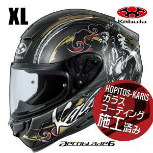 OGK KABUTO(�I�[�W�[�P�[�J�u�g) AEROBLADE6 RIKZAR : �t���b�g�u���b�N�S�[���h : XL�T�C�Y(61-62)