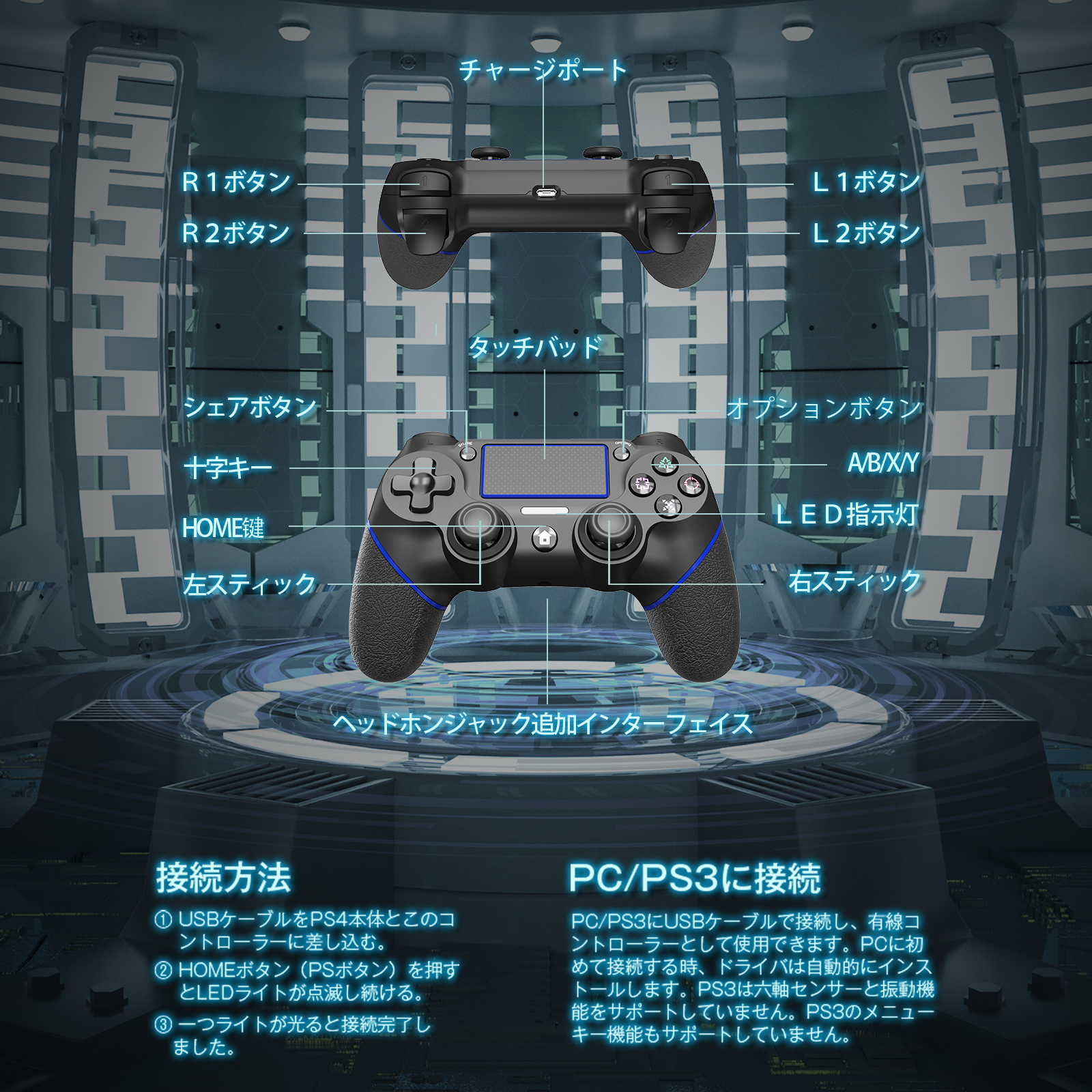 【限定P10倍】PS4用 コントローラー ワイヤレス 最新バージョン 600mAh Bluetooth リンク遅延なし ジャイロセンサー機能  イヤホンジャック ゲームパット 搭載 高耐久ボタン 二重振動 | JoySky
