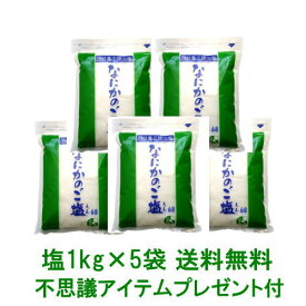 【送料無料】【オーナーイチ押し】川口喜三郎の塩　なにかのご塩 1kg 5袋セット★プレミアムおまけor知る人ぞ知る不思議アイテム『喜念カード』プレゼント