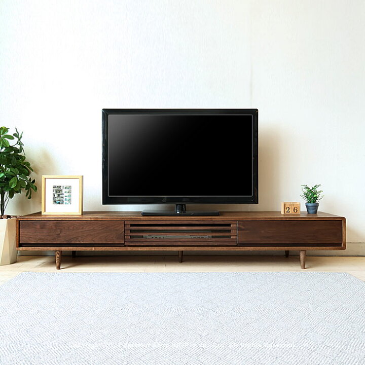 楽天市場】【幅2000mm/ロータイプ/タモ材＆ウォールナット材】テレビ 