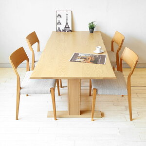 ダイニングテーブル 食卓テーブル サイズオーダー対応 受注生産商品 開梱設置配送 タモ無垢材 国産 日本製 幅90cm〜幅180cm 4人掛けテーブル 波型天板 オーダーテーブル T字脚