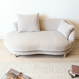 2Pカウチソファ 2人掛けソファ 2Pソファ 片肘ソファ 撥水加工 木脚タイプ 開梱設置配送 幅164cm ビーンズ型 カバーリング ウォッシャブル ローバックソファ