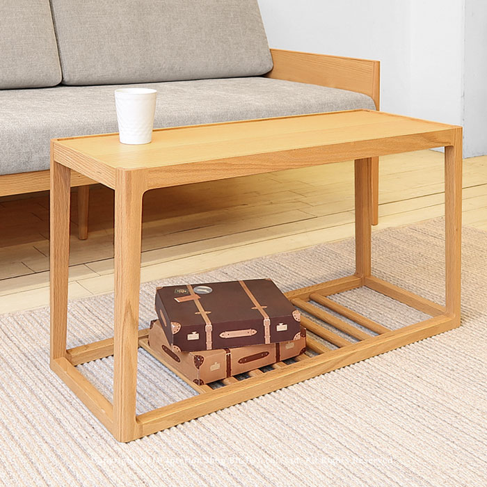 ローテーブル サイドテーブル コーヒーテーブル リビングテーブル ユニークなデザイン オーク材 オーク突板 北欧テイスト 幅80cm センターテーブル・ローテーブル