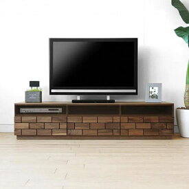 【W1632mm/ウォールナット材】 テレビ台 無垢材をレンガのように貼り合わせた芸術的なデザインのテレビボード