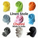リネン ストール 大判 麻 100% UV 冷感 UVカット ガーゼ 春 春物 夏 夏用 春夏 リネンストール 夏用ストール 日焼け 冷房対策 Chunni 無地 大判ストール ショール 紫外線 スカーフ レディース メンズ 持ち運び 【メール便 送料無料】