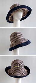 Grevi 帽子 グレヴィ ブランド ハット ストライプ 折りたたみ つば広ハット サマーハット UVカット帽子 つば広 ブレードハット UV ツバ広 つば夏 夏用 レディース UVカット 紫外線防止 日よけ おしゃれ【送料無料】