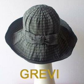 ＼楽天スーパーSALE 30%OFF／ 【 Grevi帽子 】 グレヴィ ブランド 帽子 春夏 夏 秋 折りたたみ つば広 ハット サマーハット UVカット リボン UV 黒 レディース 紫外線防止 日よけ おしゃれ ブレード シニア【メール便 送料無料】