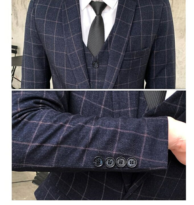 楽天市場】「品質良い」スーツスリーピース チェック柄「M~5XL 