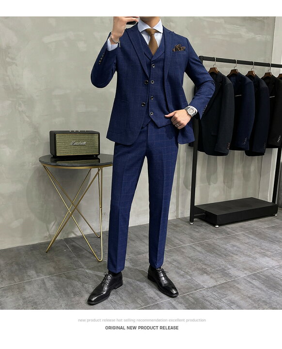 楽天市場】品質良いスーツスリーピース 「S~5XL」タキシード スーツ 