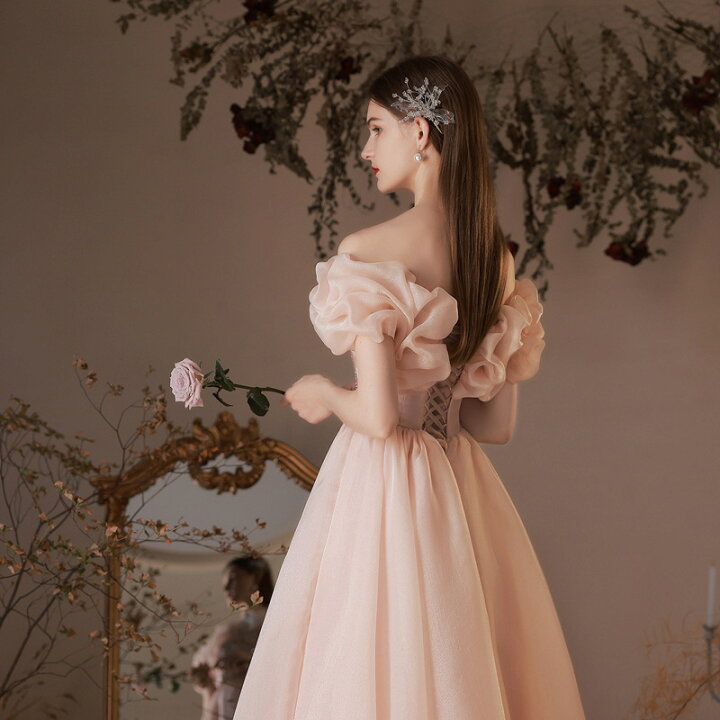 オフショルダー 結婚式 緊密 ロングドレス ウエディングドレス 