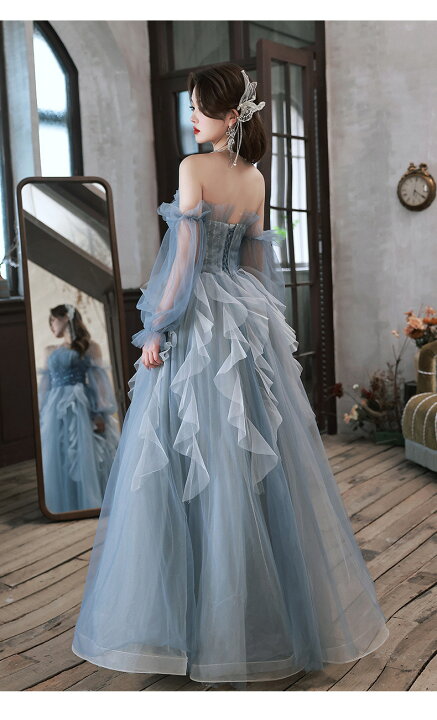 ウェディングドレス パーティードレス ロング丈 花嫁ドレス 結婚式  