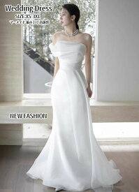 ウェディングドレス パーティードレス 白 ドレス マーメイドドレス シンプル 結婚式 ドレス ワンピース 二次会 イブイングドレス ロングドレス 大きいサイズ 小さいサイズ おしゃれ フォーマル お呼ばれ 花嫁ドレス 前撮り 後撮り 姫系風 編み上げ【XS～3XL】