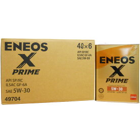 【2点で\200offクーポン】【6缶セット】 ENEOS X PRIME エックスプライム エンジンオイル エネオス 5W-30 SP/RC GF-6A 100％化学合成油 4L×6缶(1ケース)