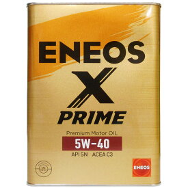 【2点\250offスーパーSALE】ENEOS X PRIME エックスプライム エンジンオイル エネオス 5W-40 SP C3 100％化学合成油 4L缶