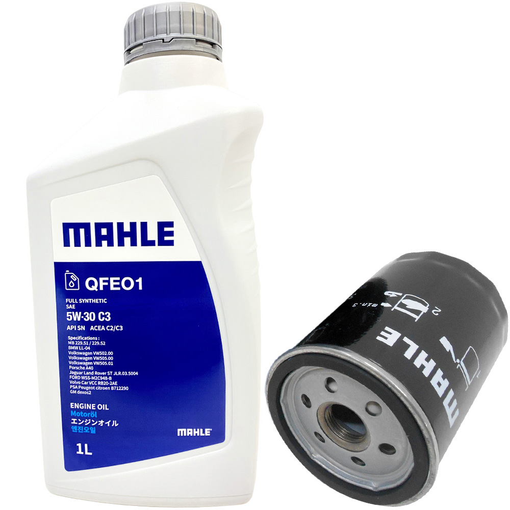 MAHLE は 純正フィルター供給世界NO.1のフィルターメーカー オイルフィルター 1個 エンジンオイル 1L×5本セット マーレ 代引き不可 5W-30 C3 開店記念セール SN ゴルフ4ワゴン 100%化学合成 ゴルフ4 欧州各メーカー規格取得 VW008 ワーゲン GF-1JAEH 1.6 型式