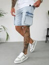 Sinners Attire シナーズアタイア カーゴパンツ メンズデニム ブルー 短パン ハーフパンツ ショートパンツハーフ丈 ジーパン ハーフデニム ボトムス おしゃれ デニムパンツジーンズ ストレッチデニム かっこいいカーゴユティリティー デニムショーツ