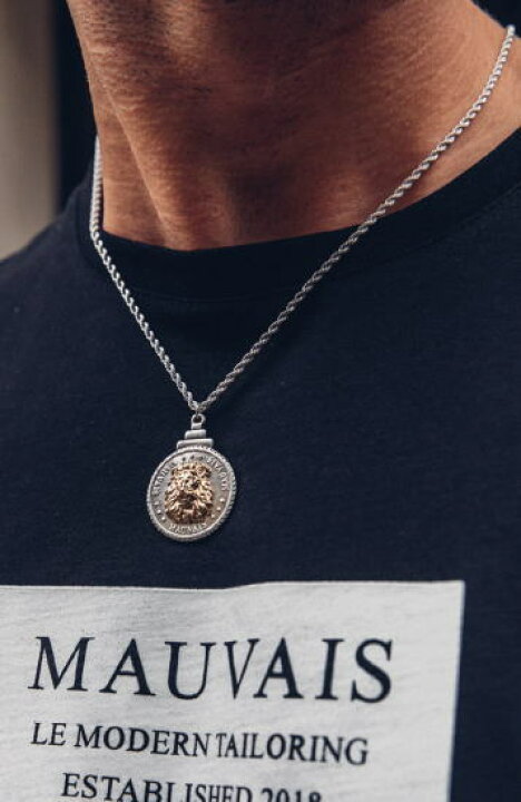 楽天市場 Mauvais モーヴェ ネックレス シルバーペンダント ヘッド コイン ライオン アクセサリーロープチェーン メンズ かっこいい おしゃれゴールドライオンペンダント ｊｐｌａｍｐ