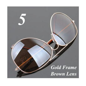 サングラス アビエイター デザイナーズ ファッションサングラス UV400 カラー：ゴールドフレーム/ブラウンレンズ アイウエアー メガネ 送料無料 【在庫限品】即納です。