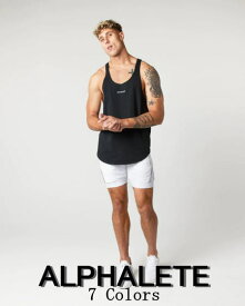 ALPHALETE アルファリート タンクトップ メンズ 海外ブランド スポーツウェア 大きいサイズ タンクトップ メンズ ジム 筋トレ タンク フィジーカー ストリンガー Yバック マッチョ ヘビーコットン コア ストリンガータンク フィジーク タンク ボディビル 【トップス単品】