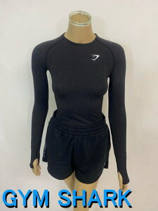 ジムシャーク Tシャツ レディース ジム 大きいサイズ 筋トレ ウェア ジムシャーク レディース Tシャツ スポーツ 長袖 シームレス サポートフィット バイタルシームレス2.0 ロングTシャツ サム