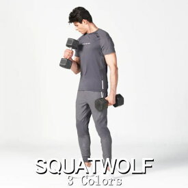 SQUAT WOLF スクワットウルフ Tシャツ メンズ 大きいサイズ 海外ブランド スポーツウェア Tシャツ メンズ 半袖 ジム マッスルフィット ストレッチ Tシャツ ジップポケット ステイトメント リブテック トレーニングTシャツ フィジーク Tシャツ ボディビル 【トップス単品】