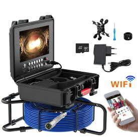 9インチ20m UltraHD ワイヤレス WiFi/DVR距離カウンター パイプ下水道検査 ビデオカメラ、排水産業用内視鏡