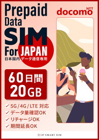 60日間 20GB プリペイドSIMカード Docomo回線 日本国内用 Japan Prepaid SIM card 大容量 一時帰国 LTE対応 使い捨てSIM データリチャージ可能 利用期限延長可能 テザリング可能 DXHUB